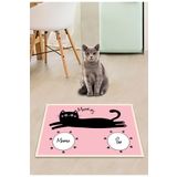 eco concept Kedi Mama Önü Paspası, Mama Önü Paspası, Kedi Tuvalet Önü Paspası, Sevimli Kedi Desenli Paspas