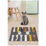 eco concept Kedi Mama Önü Paspası, Pati Desen Mama Önü Paspası, Kedi Tuvalet Önü Paspası, Kedi Desenli Paspas