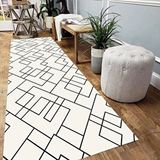 Eco Concept Krem Renk İskandinav Yolluk Koridor Halısı Kaymaz Taban Yıkanabilir Yolluk Uzun Halı