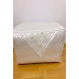 eco concept Saten Krem Yastık Hurcu Kapitoneli Çeyizlik Bohçalık 60 X 40 X40 Cm Kapitoneli Hurç