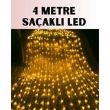 Eco Lounge 4 Metre Icicle Şelale LED Yılbaşı Perde Işık Sıcak Ambiyans