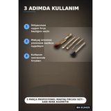 Eco Lounge 5 Parça Profesyonel Makyaj Fircasi Seti - Sarı Renk Kozmetik Far Allik Fondoten Fircasi BX-313425