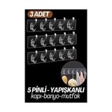 Eco Lounge 5 Pinli 3 Lü Set Yapışkanlı Askı Xenoty Design 718948