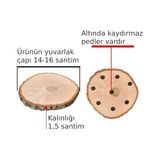 Eco Lounge Ağaç Ahşap Tencere Çaydanlık Alltlığı Çap 14-16 cm