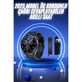 Eco Lounge Akıllı Saat Yeni Nesil Üç Kordonlu Nabız Ölçer Çağrı Cevaplama