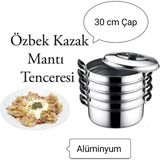 Eco Lounge Bakır Dış, Granit Iç Yüzeyli, 30 Cm, 5 Parça, Metalik Renkli Mantı Tenceresi - 30 cm Boyut/ebat