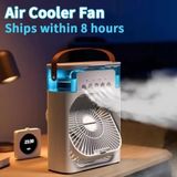Eco Lounge Beyaz Taşınabilir LED Gece Lambalı Masa Üstü Buz Sulu Buhar Hava Soğutucu Fan Vantilatör
