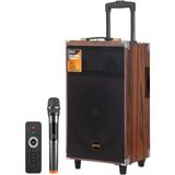 Eco Lounge Bluetooth Hoparlör Kahverengi 50W Süper Bass Kumandalı Mikrofonlu Karaoke 5-10 Saat
