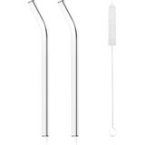 Eco Lounge Cam Pipet Seti, 2 Adet Pipet ve 1 Adet Temizleme Fırçası, Gıda Güvenli Dayanıklı Cam - 0 - 200 ml