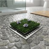 Eco Lounge Çiçek Desenli Yapay Çim Gider Kapağı - 96X5 cm - Doğal Görünüm