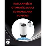 Eco Lounge Damacana Üstü Akıllı Su Pompası | 3 Damacana Kullanım | 4W Güç | Micro USB Şarjlı | Katlanabilir & Taşınabilir