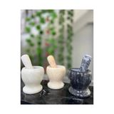 Eco Lounge Doğal Cilalı Mermer Havan - Çok Renkli