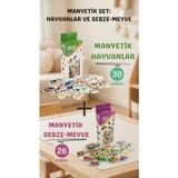Eco Lounge Eğitici Oyuncak Seti Manyetik Hayvanlar ve Sebze Meyveler 56 Parça