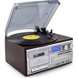 Eco Lounge Kahverengi Bluetooth Kumandalı Cd, Kaset, Usb, Radyo ve 33-45-78 Devir Plak Çalar