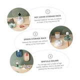Eco Lounge "mutluluk" Demirdengelsin Tencere Kapağı Tutucu, Kaşık Rafı ve Kapak Tutucu, Dikey Tencere Kapağı, Saklama Kaşığı, Mutfak Eşyası Rafı, Katlanabilir Kapak Tutucu, Mutfak Için - 1 W