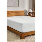Eco Lounge Pamuk Çift Kişilik Lastikli(Fitted) Penye Çarşaf Beyaz