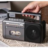 Eco Lounge Taşınabilir Nostaljik Radyo Kaset Çalar Fm Radyo USB Mp3 Çalar Bluetooth Hoparlör Gri