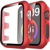 Eco Port Apple Watch 44MM Camlı Kasa Ekran Koruyucu - Kırmızı - Çok Renkli