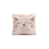 eco sepet Kare Kedi Yastık Kırlent Bej, Kedi Kırlent Yastık, Kedi Peluş Kırlent 30 cm x 30 cm