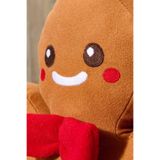 eco sepet Kurabiye Adam Peluş Yastık, Uyku Arkadaşı Peluş, Yılbaşı Kurabiye Adam Alcantra Kumaş 32 Cm