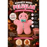 eco sepet Kurabiye Kız Peluş Yastık, Uyku Arkadaşı Peluş, Yılbaşı Kurabiye Kız Hediyelik Peluş 28cm