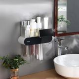 Ecoco 2'li Bardak Tutuculu Diş Macunu Sıkacağı Banyo Düzenleyici Beyaz
