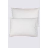 Ecocotton 2'li Düz Yastık Kılıfı %100 Organik Pamuk Saten Krem 50x70 Cm