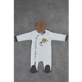 Ecocotton 3-6 Ay Beyaz Pingu Baskısız Tulum