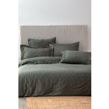 Ecocotton Ahter Pamuk Saten Brodeli %100 Battal Boy Organik Yeşil 240x220 cm Nevresim Takımı