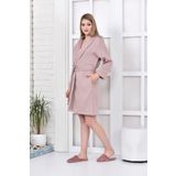 Ecocotton Alessa %100 Organik Pamuk Jakarlı Pudra Kadın Pike Bornoz