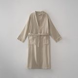 Ecocotton Alessa Erkek Pike Bornoz %100 Organik Pamuk Jakarlı Bej - XL