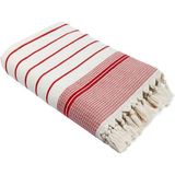 Ecocotton Arden Banyo Havlusu Organik Pamuk Karışımlı Kenevir Havlu Kırmızı-Bej 70X140 cm - 70 x 140 cm