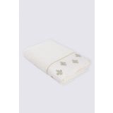 Ecocotton Aslışah Nakışlı Krem 80x150 cm Banyo Havlusu