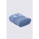 Ecocotton Derin %100 Organik Pamuk Nakışlı Koyu Mavi 50x90 CM El Yüz Havlusu