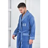 Ecocotton Derin Koyu Mavi Erkek Bornoz