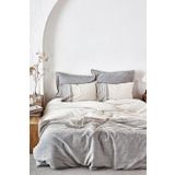 Ecocotton Dila %100 Organik Pamuk Keten Bej-Yeşil 200x220 cm Çift Kişilik Nevresim Takımı
