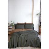 Ecocotton Dina Çift Kişilik Yatak Örtüsü %100 Organik Pamuk Pike Yeşil 240X260 cm