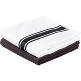 Ecocotton Elvin 2'li Kurulama Havlusu Organik Pamuklu Özel Dokuma Siyah-Krem 40X60 cm - 1 Adet