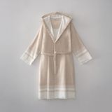 Ecocotton Erva Erkek Bornoz %100 Organik Pamuk Keten Melanj Bej - 2XL