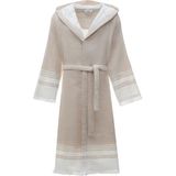 Ecocotton Erva Erkek Bornoz %100 Organik Pamuk Keten Melanj Bej - XL