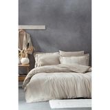 Ecocotton Hafsa Çift Kişilik Nevresim Takımı %100 Organik Pamuk Müslin Brodeli Bej 200X220 cm - 200 x 220 cm