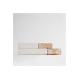 Ecocotton Hanzade 2'li Havlu Seti %100 Pamuk Güpürlü Krem-Gold 50x90-80x150
