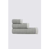 Ecocotton Hasna 3'lü %100 Organik Pamuk Keten Melanj Haki Havlu Seti