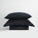 Ecocotton Havin Battal Boy Nevresim Takımı %100 Organik Pamuk Saten Parça Boya Antrasit 240x220 Cm
