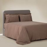 Ecocotton Havin Çift Kişilik Nevresim Takımı %100 Organik Pamuk Saten Parça Boya Bej 200X220 cm - 200 x 220 cm