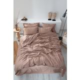Ecocotton Havin Cift Kisilik Nevresim Takimi %100 Organik Pamuk Saten Parca Boya Bej 200X220 Cm