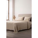 Ecocotton Hifa Bej Çift Kişilik %100 Organik Pamuk Pike - Yatak Örtüsü Takımı - 260 x 240 cm