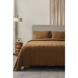 Ecocotton Hifa Kahverengi Çift Kişilik %100 Organik Pamuk Pike - Yatak Örtüsü Takımı - 260 x 240 cm