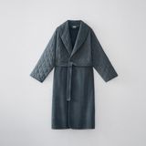 Ecocotton Hüma Erkek Bornoz Pamuk Kapitoneli Lacivert - XL
