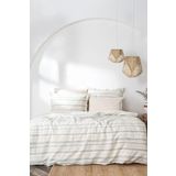 Ecocotton İkra Çift Kişilik Nevresim Takımı %100 Organik Pamuk Dokuma Krem-Yeşil 200x220 Cm
